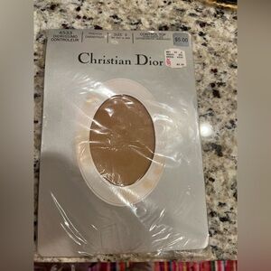 Christian Dior Control Top Sz2 French Champagne hosiery Vintage